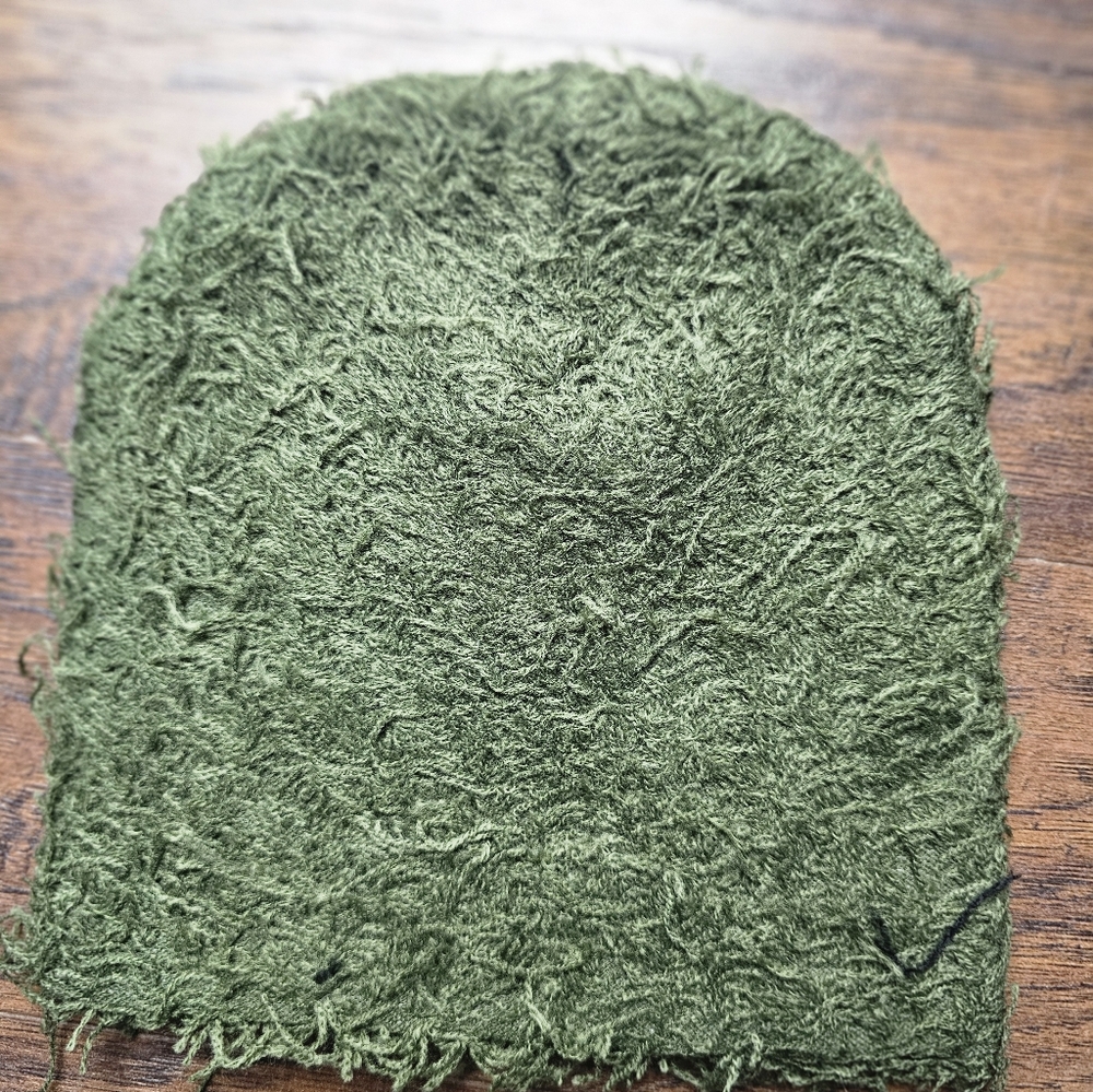 Green shaggy bum beanie